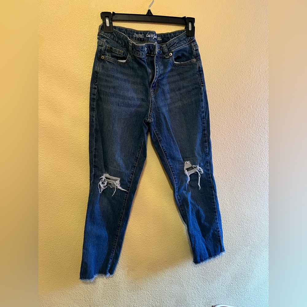 Cat & Jack Women's Blue Distressed Jeans
Size 14